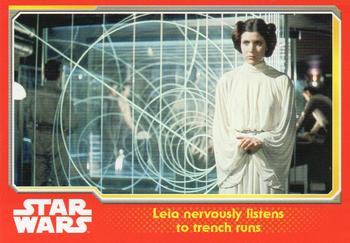 2015 Topps Star Wars Journey to the Force Awakens (UK version) #43 Leia nervously listens to trench runs Front