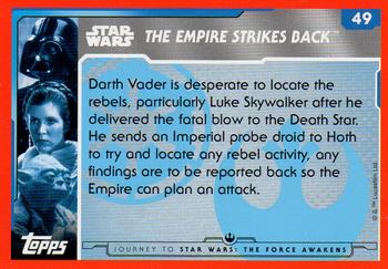 2015 Topps Star Wars Journey to the Force Awakens (UK version) #49 An Imperial probe droid lands on Hoth Back