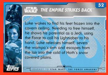 2015 Topps Star Wars Journey to the Force Awakens (UK version) #52 Luke is held hostage in the wampa's lair Back