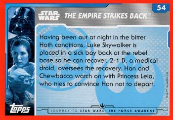 2015 Topps Star Wars Journey to the Force Awakens (UK version) #54 Luke recovers in bacta tank Back