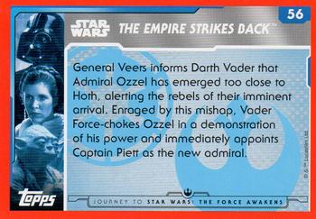 2015 Topps Star Wars Journey to the Force Awakens (UK version) #56 Vader orders attack of Hoth Back