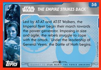 2015 Topps Star Wars Journey to the Force Awakens (UK version) #58 AT-AT Walkers begin the Imperial assault Back