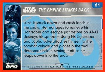 2015 Topps Star Wars Journey to the Force Awakens (UK version) #61 Luke is struck down Back
