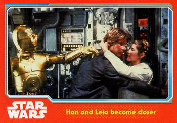 2015 Topps Star Wars Journey to the Force Awakens (UK version) #72 Han and Leia become closer Front