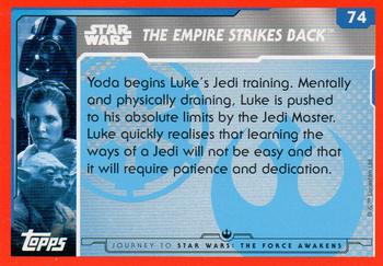 2015 Topps Star Wars Journey to the Force Awakens (UK version) #74 Luke learns the ways of a Jedi Back