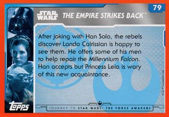 2015 Topps Star Wars Journey to the Force Awakens (UK version) #79 Lando offers to repair the Millennium Falcon Back