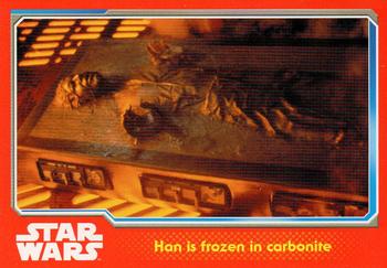2015 Topps Star Wars Journey to the Force Awakens (UK version) #86 Han is frozen in carbonite Front