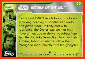2015 Topps Star Wars Journey to the Force Awakens (UK version) #99 Arrival at Jabba's palace Back