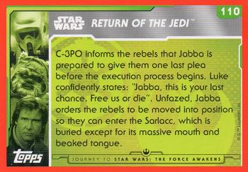 2015 Topps Star Wars Journey to the Force Awakens (UK version) #110 The Great Pit of Carkoon Back