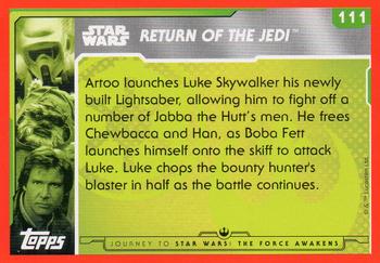 2015 Topps Star Wars Journey to the Force Awakens (UK version) #111 Luke on the sail barge Back
