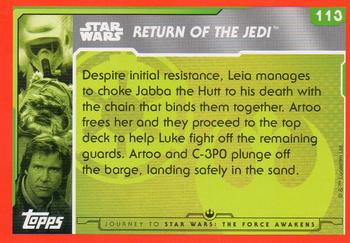 2015 Topps Star Wars Journey to the Force Awakens (UK version) #113 Leia kills Jabba Back