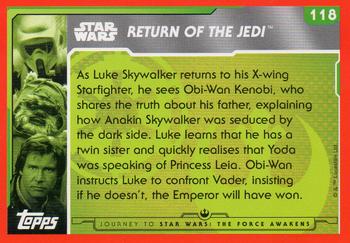 2015 Topps Star Wars Journey to the Force Awakens (UK version) #118 Obi-Wan reveals a new revelation Back