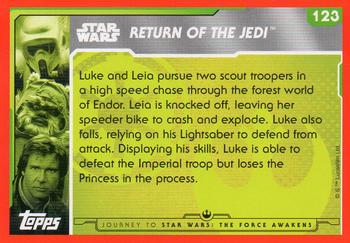 2015 Topps Star Wars Journey to the Force Awakens (UK version) #123 Where's Leia? Back