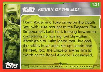 2015 Topps Star Wars Journey to the Force Awakens (UK version) #131 The Emperor meets Luke Back