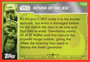 2015 Topps Star Wars Journey to the Force Awakens (UK version) #136 Chewie takes control Back