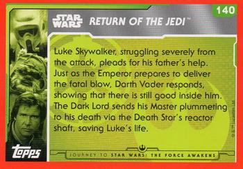 2015 Topps Star Wars Journey to the Force Awakens (UK version) #140 Luke is helpless as the Emperor attacks Back