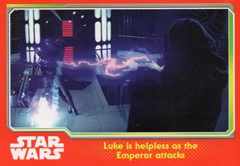 2015 Topps Star Wars Journey to the Force Awakens (UK version) #140 Luke is helpless as the Emperor attacks Front