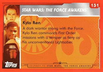 2015 Topps Star Wars Journey to the Force Awakens (UK version) #151 Kylo Ren Back