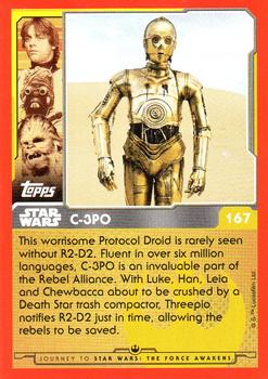 2015 Topps Star Wars Journey to the Force Awakens (UK version) #167 C-3PO Back
