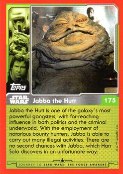 2015 Topps Star Wars Journey to the Force Awakens (UK version) #175 Jabba the Hutt Back