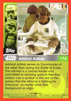 2015 Topps Star Wars Journey to the Force Awakens (UK version) #176 Admiral Ackbar Back