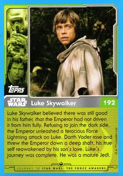 2015 Topps Star Wars Journey to the Force Awakens (UK version) #192 Luke Skywalker Back