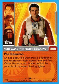 2015 Topps Star Wars Journey to the Force Awakens (UK version) #200 Poe Dameron Back