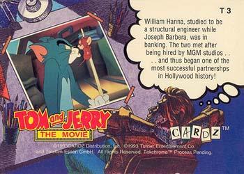 1993 Cardz Tom & Jerry - Tekchrome #T3 William Hanna Back