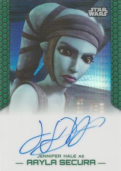 2015 Topps Chrome Star Wars Perspectives Jedi vs. Sith - Autographs Prism Refractor #NNO13 Jennifer Hale / Aayla Secura Front