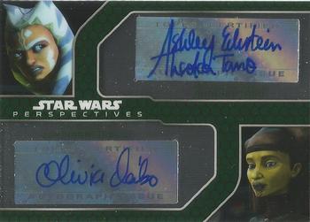 2015 Topps Chrome Star Wars Perspectives Jedi vs. Sith - Autographs Dual #NNO1 Ashley Eckstein / Olivia D'Abo Front