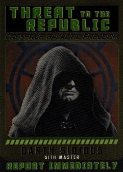 2015 Topps Chrome Star Wars Perspectives Jedi vs. Sith - Sith Fugitives #1 Darth Sidious Front