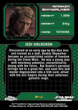 2015 Topps Chrome Star Wars Perspectives Jedi vs. Sith - Refractors #2-J Anakin Skywalker Back