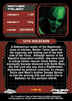 2015 Topps Chrome Star Wars Perspectives Jedi vs. Sith - Refractors #49-S Mother Talzin Back