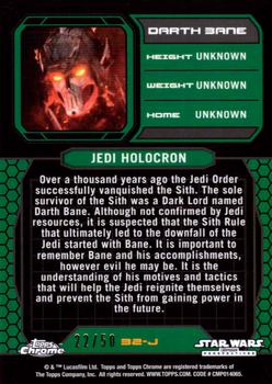 2015 Topps Chrome Star Wars Perspectives Jedi vs. Sith - Gold Refractor #32-J Darth Bane Back