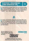 1993 Hostess/Frito Lay Star Trek The Next Generation #3 Lt. Cmdr. Data Back