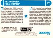 1993 Hostess/Frito Lay Star Trek The Next Generation #27 U.S.S. Enterprise Back