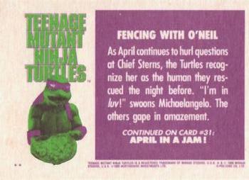 1990 O-Pee-Chee Teenage Mutant Ninja Turtles: The Movie #30 Fencing with O'Neil Back