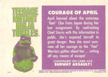 1990 O-Pee-Chee Teenage Mutant Ninja Turtles: The Movie #32 Courage of April Back