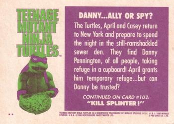 1990 O-Pee-Chee Teenage Mutant Ninja Turtles: The Movie #101 Danny ... Ally or Spy? Back