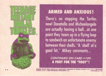 1990 O-Pee-Chee Teenage Mutant Ninja Turtles: The Movie #108 Armed and Anxious! Back