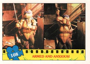 1990 O-Pee-Chee Teenage Mutant Ninja Turtles: The Movie #108 Armed and Anxious! Front