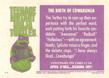 1990 O-Pee-Chee Teenage Mutant Ninja Turtles: The Movie #123 The Birth of Cowabunga Back