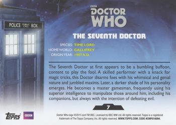 2015 Topps Doctor Who #7 The Seventh Doctor Back