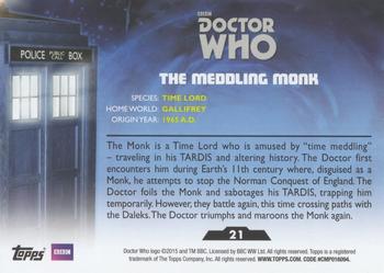 2015 Topps Doctor Who #21 The Meddling Monk Back