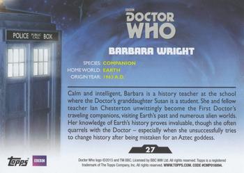 2015 Topps Doctor Who #27 Barbara Wright Back