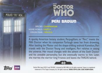2015 Topps Doctor Who #40 Peri Brown Back