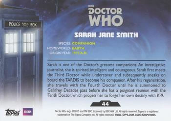 2015 Topps Doctor Who #44 Sarah Jane Smith Back