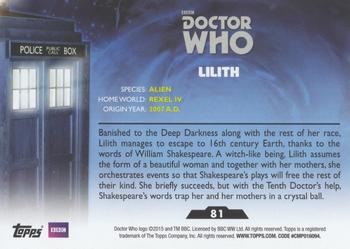 2015 Topps Doctor Who #81 Lilith Back
