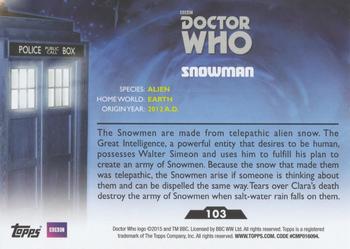 2015 Topps Doctor Who #103 Snowman Back