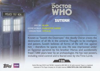 2015 Topps Doctor Who #106 Sutekh Back